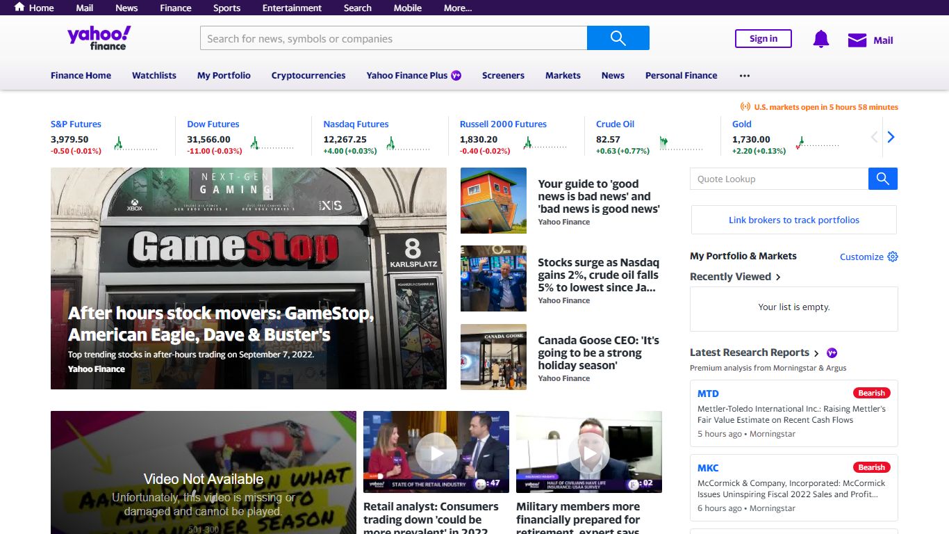 Yahoo Finance - Stock Market Live, Quotes, Business & Finance News